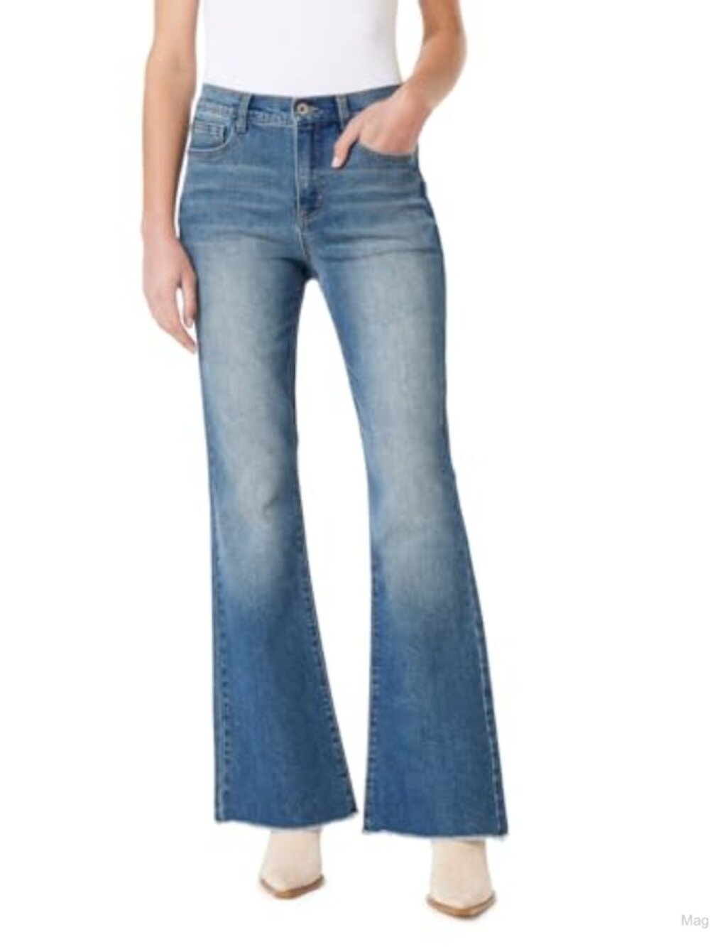 Women's Curvy Super Flare High Rise Jeans Stretch Denim